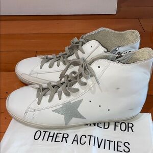 Golden Goose White and Gray Sneakers